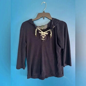 Lauren Ralph Lauren top pullover hoodie nautical navy